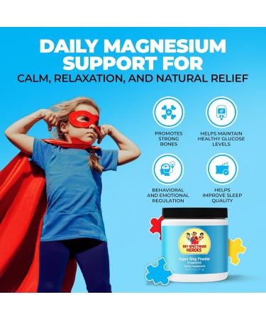 My Spectrum Heroes Calm Magnesium Powder - Gentle Magnesium Glycinate Drink Mix for Relaxation Sleep Support Digestive Health and Stress Relief - Vegan Gluten-Free 6oz (171g) - Buy Online on GoSupps.com