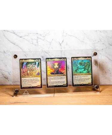 Acrylic Trading Card Frame Holder Stand Display - 3 Slots UV Filtering Screwdown - Buy Online on GoSupps.com
