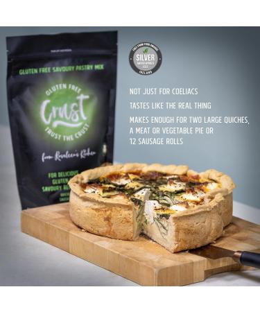 Gluten Free Shortcrust Pastry Mix by CRUST - Easy-To-Use Baking Mix for Savoury Quiches Sausage Rolls & Meat Pies fresh from the Oven - Gluten Free Pie Crust - 450g - Makes 2 Large Quiches or Pies - Buy Online on GoSupps.com