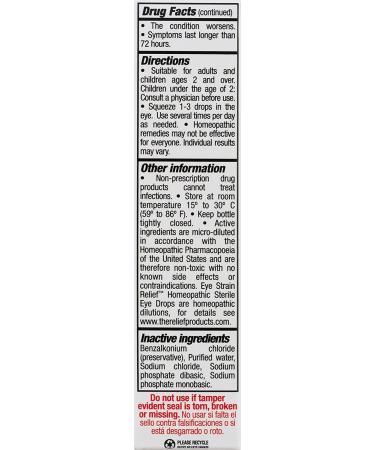 Relief Products Sterile Eye Strain Relief Eye Drops 0.33 Fl. Oz. - Soothes and Refreshes Tired Eyes - Buy Online on GoSupps.com