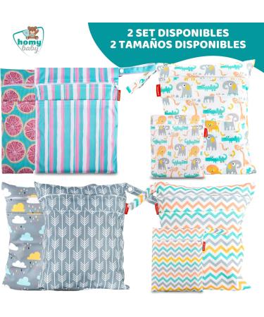 Homybaby Waterproof Wetbag Set x2 - Ideal for Diapers & Kids - Durable Laundry Bags for Kindergarten & Travel - Buy Online on GoSupps.com