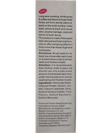 AICHUN BEAUTY Charcoal Toothpaste for Stains & Yellow Teeth - 3 Day Collagen Formula 100ml - Shine Bright - Buy Online on GoSupps.com