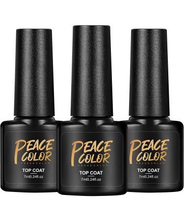 PEACECOLOR 3 x 7ml Gel Polish Gel No Wipe Top Coat Shine Finish and Long Lasting Soak Off UV Nail Lamp Gel A4 - Buy Online on GoSupps.com