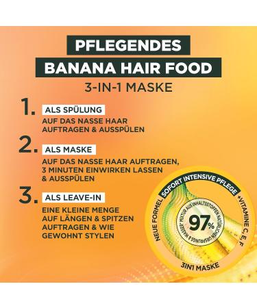 Garnier Fructis Nourishing Bananas Leave-In Treatment | 3 in 1 Hair Food for Dry Hair | Silicone-Free 400ml - Buy Online on GoSupps.com