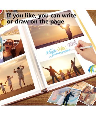 Magnetic Self-Stick Photo Album | Leather Cover DIY Wedding Anniversary Album | Holds 3X5, 4X6, 6X8, 8X10 Photos - Buy Online on GoSupps.com