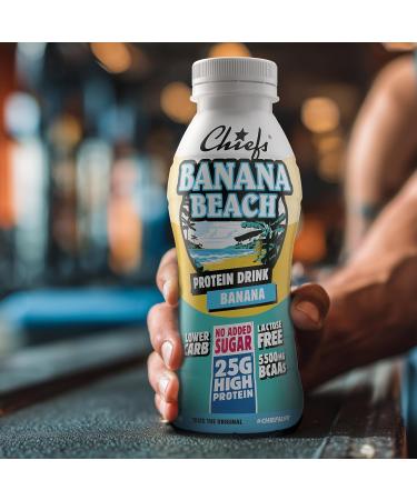 Chiefs Milk Protein Drink avec 25 g de prot ines et BCAA Shake riche en prot ines et faible en glucides sans lactose et sans sucres ajout s 8 x 330 ml (Banana Beach) - Buy Online on GoSupps.com