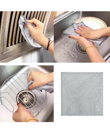 W-LOVNEST 5/10pcs Double Sided Dishcloth Multipurposes Wire Dishwashing Rag Cleaning Cloth Magics Dish Towel for Kitchen Cleaner Cleaning Cloths - Buy Online on GoSupps.com