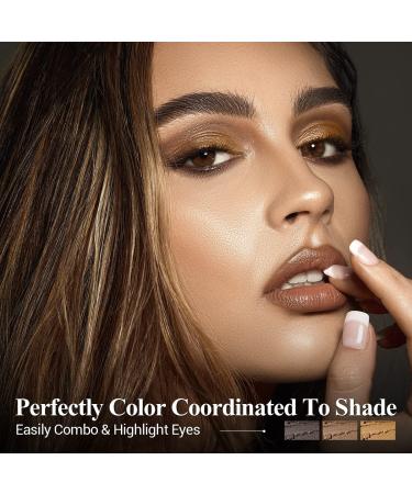 LUXAZA 3Pcs Metallic Brown Eyeshadow Stick Set - Creamy & High Pigmented Eye Brightener Stick for Smoky Eye Makeup | A6-Amber - Buy Online on GoSupps.com