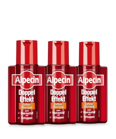 Alpecin Alpecin 3-Pack of Dual-Effect Caffeine Shampoos 200ml - For Hereditary Hair Loss and Dandruff - Suitable for Oily Scalps