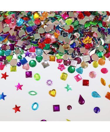 FADIKX 1200 Pcs Acrylic Rhinestones | DIY Craft Gems for Wedding & Birthday Decoration | 12 Shapes (6-13mm) - Buy Online on GoSupps.com