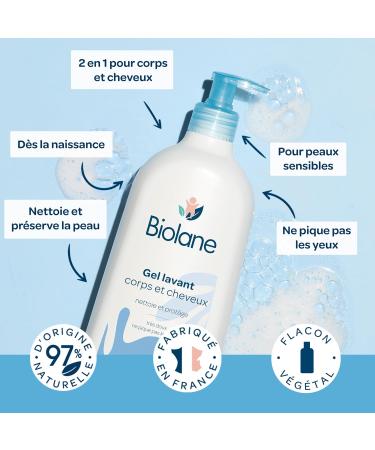 BIOLANE - Baby shower gel for body and hair 2 in 1 - Washing gel - 750 ml - 97% natural origin - Soft - Sensitive skin - Chil - Buy Online on GoSupps.com