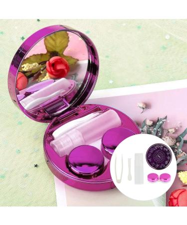 Exceart Portable Contact Lens Container - Travel Eye Case with Mirror | Invisible Violet & Purple Contact Cases - Buy Online on GoSupps.com