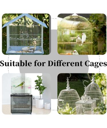 Adjustable Bird Cage Seed Catcher - Black Nylon Mesh with Twinkle Moon Star - 78.7 x 15.7 Inch - For Parrot Parakeet Cages - Buy Online on GoSupps.com