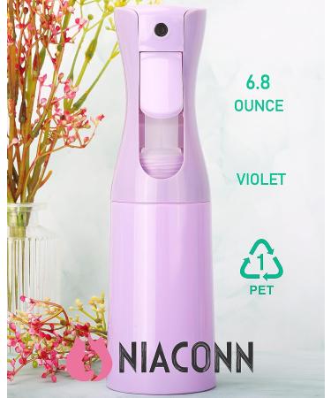 NIACONN 6.8oz Continuous Water Mister Spray Bottle - Ultra Fine Mist for Hair, Plants, Styling, Cleaning & Skin Care in Violet - Buy Online on GoSupps.com