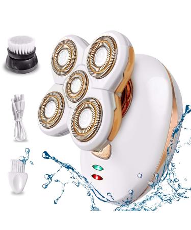 2021 Upgrade Electric Lady Shaver Women Razor Painless Bikini Razor Waterproof Female Shaver with Cleansing Brush Rechargeable and Cordless Trimmer Hair Removal for Legs Face Body Lips