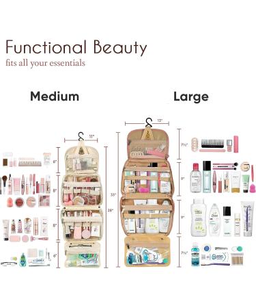 Chandelli Travel Toiletry Bag for Women - Travel Size Toiletries - Perfect Gifts for Mom - Coolest Gifts for Women - Great Hanging Makeup & Cosmetic Bag - Cream Medium - Buy Online on GoSupps.com