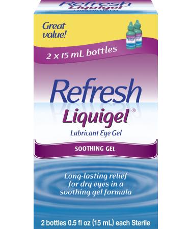 Refresh Liquigel Lubricant Eye Gel, 2 Bottles 0.5 Fl Oz (15mL) Each Sterile (30mL) 0.5 Fl Oz (Pack of 2)