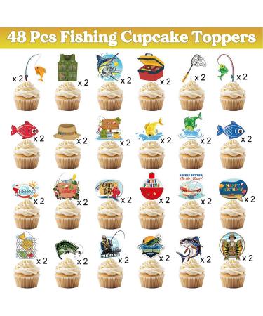 48pcs Fishing Cupcake Toppers - Buy Online on GoSupps.com