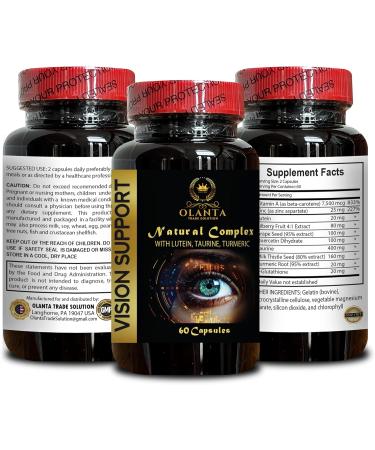 OLANTA TRADE SOLUTION Vision Support - Organic Lutein Supplements Turmeric Supplement antioxidant Vision Supplements for Seniors with Vitamin A - 2 Bottles 120 Capsules - Buy Online on GoSupps.com