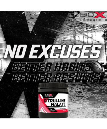 BioX Citrulline Malate Powder | L-Citrulline Nitric Oxide Supplement for Blood Flow Muscle Pumps Muscle Building Endurance | 3g Citrulline Malate per Serving | Unflavoured 85 Servings 250G - Buy Online on GoSupps.com