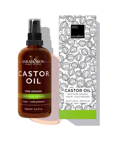 Premium Bio Castor Oil |Casting oil 100ml - pure natural cosmetics care serum for face neck - cleavage eyelash eyebrows - controlled organic - native cold pressed