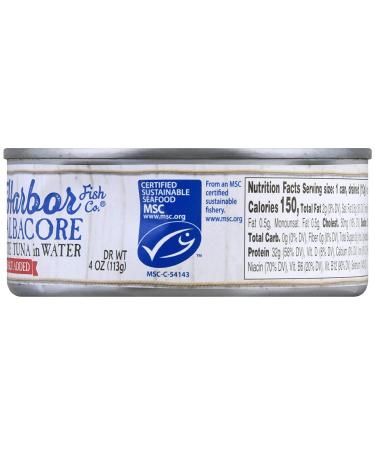 Blue Harbor Fish Co. Wild Albacore Solid White Tuna in Water No Salt Added - 4.6 oz Can (Pack of 12) - Buy Now! - Buy Online on GoSupps.com