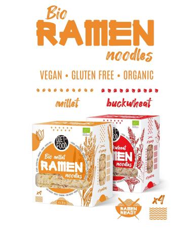Organic Gluten-Free Ramen Noodles - Vegan Low-Calorie Fat-Free Soy-Free Water-Soluble (280g 2-Pack) - Healthy Diet Food - Buy Online on GoSupps.com