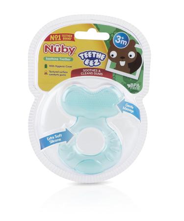 Nuby Silicone Teethe-eez Teether with Bristles  Includes Hygienic Case  Aqua 1 pack - D. Aqua 1 Count (Pack of 1) - Buy Online on GoSupps.com