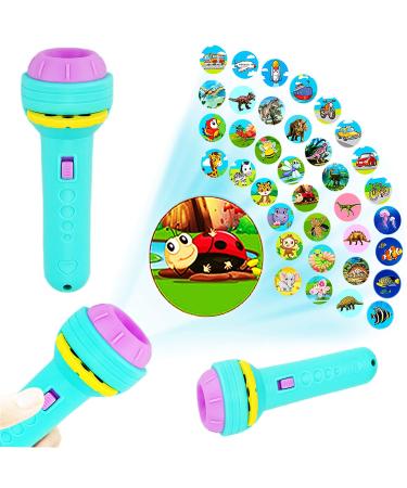 Steemjoey flashlight children projector slide projector flashlights with 48 animal patterns children projector small slide show educational toys dinosaurs marine animals transport tools digits