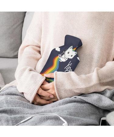 Rainbow Unicorn Cat Hot Water Bottle | Rubber Pain Relief & Foot Warmer - International Shipping Available - Buy Online on GoSupps.com