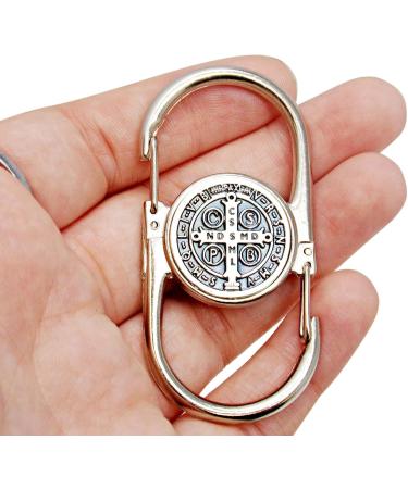 Saint Benedict Mask Holder Extender Hook - Silver Tone 2 Inch | Enhance Comfort & Reduce Pressure International Shipping Available - Buy Online on GoSupps.com