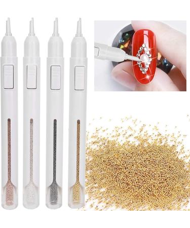 Nail Painting Pen 2800pcs Steel Balls Rose Gold Dotting Pen 4pcs DIY Decoration Nail Art Dotting Pen Gold Dotting Pen 4pcs Professional for Manicure Tools(0.8mm) - Buy Online on GoSupps.com