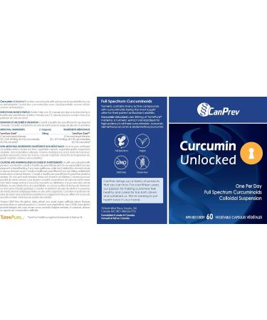 CanPrev - Curcumin Unlocked 60 v-caps - Provides Curcuminoids with Enhanced Bioavailability for Use as Antioxidants - Full Spectrum Curcuminoids Colloidal Suspension - Buy Online on GoSupps.com
