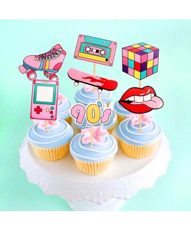 Unimall Global 29 90s Cupcake Toppers & Cake Decorations - Perfect for Decade Throwback Hip Hop Parties - Buy Online on GoSupps.com