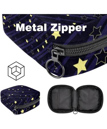 Large Capacity Sanitary Napkin Storage Bag & Menstrual Cup Pouch - Girls Travel Makeup Organizer with Stars & Striped Design - Buy Online on GoSupps.com