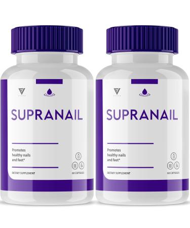(2 Pack) SupraNail Probiotic Capsules SupraNail Pills Nail Health and Foot Fungus Supra Nail Dietary Nail Health Support Supplement Women Men SupraNail Advanced Foot Fungus Formula (120 Capsules)