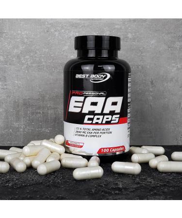 Best Body Nutrition Professional EAA Caps - Vegan Amino Acids | 3840 mg EAA per Serving | Vitamin B Complex | 100 Capsules | Alternative to EAA Powder - Buy Online on GoSupps.com