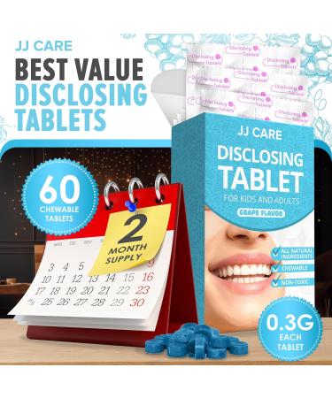 JJ Care Disclosing Tablets for Kids - 60 Count Grape Flavor | Plaque Disclosing Tablets for Kids & Adults | 2 Month Supply | Individually Wrapped - Buy Online on GoSupps.com