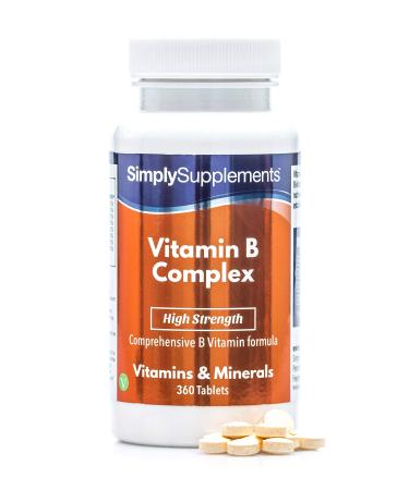 Vitamin B Complex Tablets | High Strength Premium Formulation Includes All 8 B Vitamins including Biotin & Folic Acid | Vegan & Vegetarian Friendly | Supports Brain Function & Energy Levels | 360 Tablets | Manufactured in the UK