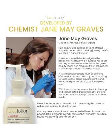 Luxe Beauty Hyaluronic Acid Moisturizer for Face, Neck & Hands - Grapefruit-Scented Silicone-Free Lotion - Organic & Plant-Based Anti-Aging Cream - 8.5 Fl Oz - Buy Online on GoSupps.com