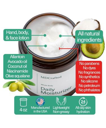 All-Natural Daily Moisturizer Lotion for Sensitive Skin - Fragrance-Free Face & Body Moisturizer for Men & Women - 4 oz Hydrating Lotion for Dry Skin - Buy Online on GoSupps.com