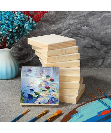 DAJAVE 10 Pack 4x4 Inch Unfinished Wood Panels for Painting and Crafts - 10x10cm - Buy Online on GoSupps.com