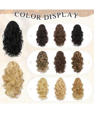 Sofeiyan 13 Inch Curly Ponytail Extension Claw Clip in Hairpiece for Women - Light Brown Mix Bleach Blonde - Natural Wave Synthetic Clip-in Pony Tail - Buy Online on GoSupps.com