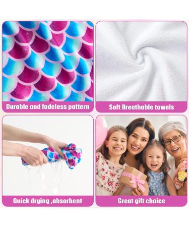 WAWSAM 2 Pack Girls Unicorn Hair Drying Towels - Quick Dry Twisty Towels (Pink+Purple Mermaid) - Buy Online on GoSupps.com