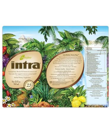 Lifestyles Intra Herbal Juice Drink Botanical Beverage for Immune Support Detox Digestive & Cardiovascular Health 23 Botanical Extracts Made in Canada Trio Pack (950 mL /32 fl oz each) 32.1 Fl Oz (Pack of 3) - Buy Online on GoSupps.com