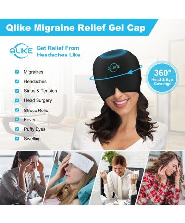 Qlike Cooling Cap for Migraine Relief | Stretchy Gel Pads Cold Warm Compress for Headaches & Swollen Eyes - Buy Online on GoSupps.com