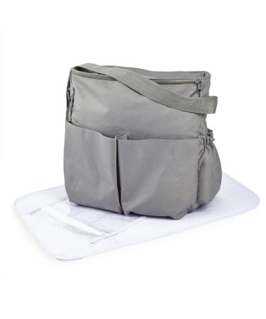 Clair de Lune Salisbury Changing Bag with Changing Mat Insulated Bottle Pocket & Wet Pocket (Slate)