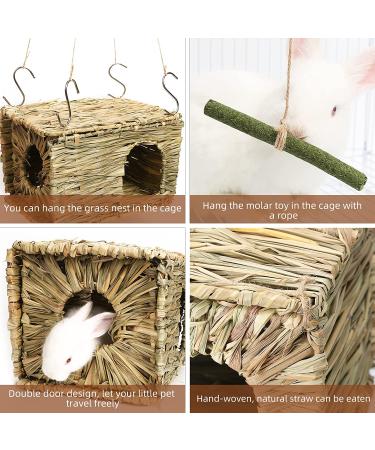 Handmade Edible Grass Bunny House for Rabbits, Guinea Pigs & Small Pets - Style 1 - Buy Online on GoSupps.com