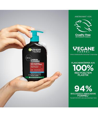 Garnier Hautklar Cleansing Gel 250ml | BHA Carbon Cleanser Anti-Blackhead & Pimple Wash - Buy Online Internationally - Buy Online on GoSupps.com