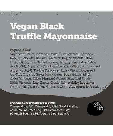 BeSaucy Black Truffle Mayonnaise 180g Glass Jar - Vegan Friendly Spread, Dip, Mash Stir-In and Pasta/Pizza Partner, UK-Made - Buy Online on GoSupps.com